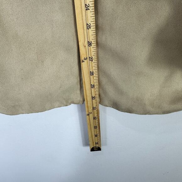 London Fog Suede Jacket Womens Small Zip Front Beige Neutral Minimalist Classic - Picture 4 of 9